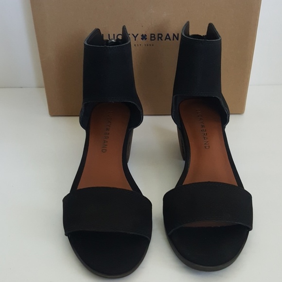 New Lucky Brand Barbina Leather Sandals - Picture 3 of 7